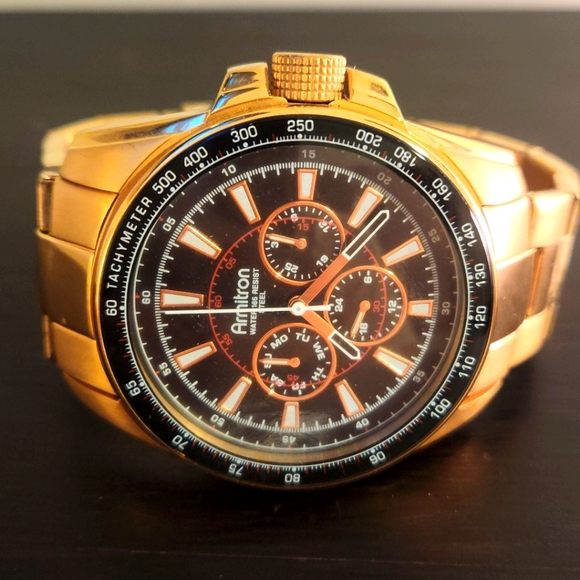 Armitron Mens Gold Chronograph - Picture 1 of 4